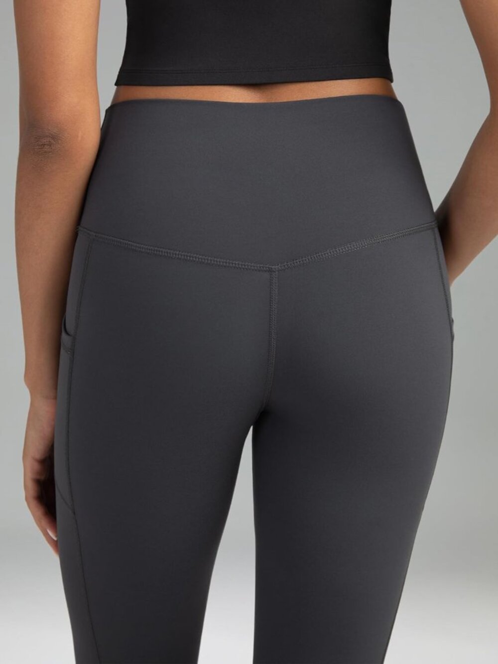 Women's High Waisted Yoga Pants 7/8 Length Leggings with Pockets - Picture 5 of 8